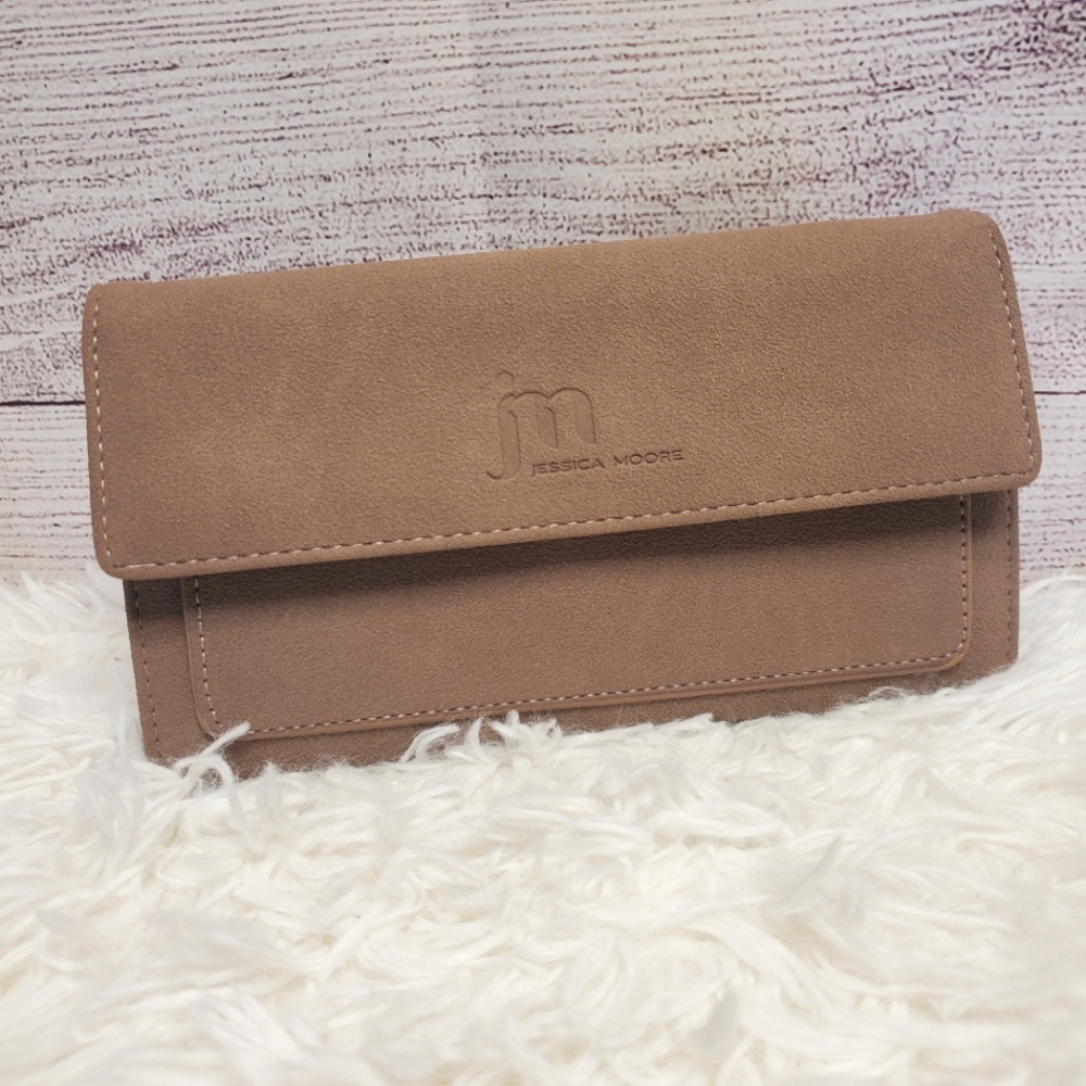 Jessica Moore Suede Women's Wallet w/ Wristlet NWOT